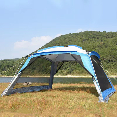 طلاء فضي 210D خيام تخييم متعددة الغرف W / P 2000mm 6 Man Waterproof Tent